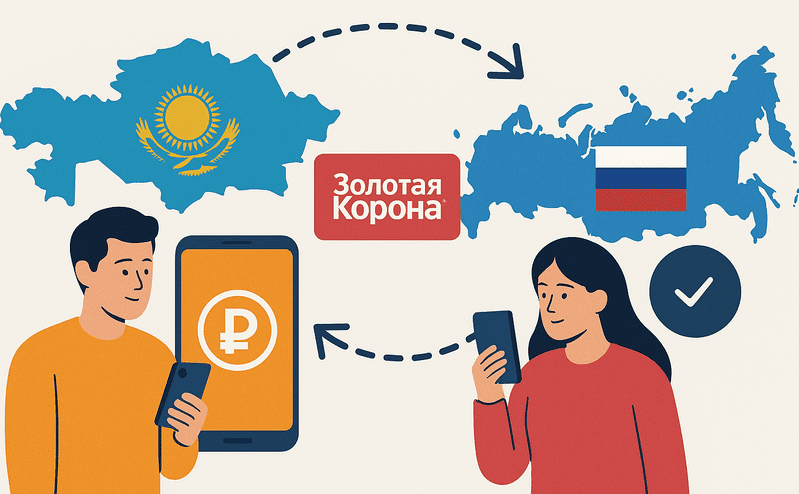 Как перевести деньги из Казахстана в Россию через Золотую Корону