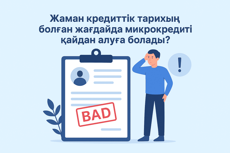 Қазақстанда нашар несие тарихымен микрокредитті қайдан алуға болады — тексерілген МҚҰ